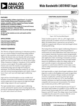 3B17. Non-Isolated LVDT or RVDT Input Signal Conditioning Module