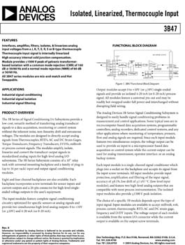 3B47. Isolated Linearized Thermocouple Input Signal Conditioning Module