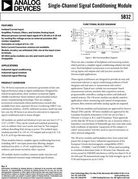 5B32. Isolated Current Input Signal Conditioning Module