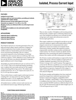 5B42. Isolated Current Input with loop power Signal Conditioning Module