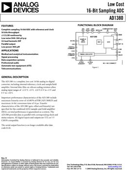 AD1380. Low Cost 16-Bit Sampling ADC 