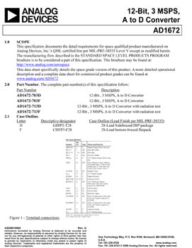 AD1672S. Aerospace 12-Bit 3 MSPS ADC