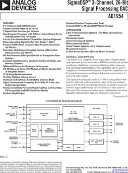 AD1954. SigmaDSP(tm) Digital Audio Processor with On-Board Converters