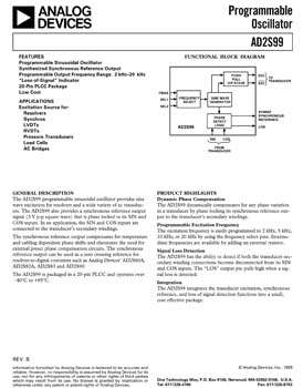 AD2S99. Programmable Oscillator