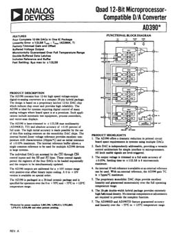 AD390. Quad 12-Bit Microprocessor-Compatible D/A Converter