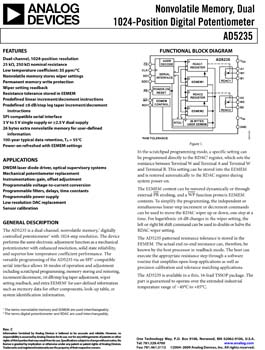 AD5235. Nonvolatile, Dual-Channel, 1024-Position, Digital Potentiometer