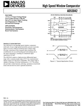 AD53042. High Speed Window Comparator 