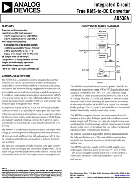 AD536A. Integrated Circuit True RMS-to-DC Converter