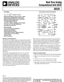 AD538. Real-Time Analog Computational Unit (ACU)