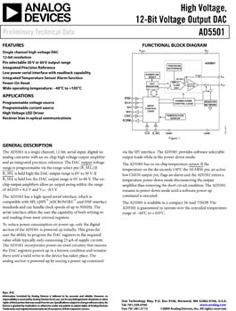 AD5501. High Voltage, 12-Bit Voltage Output DAC