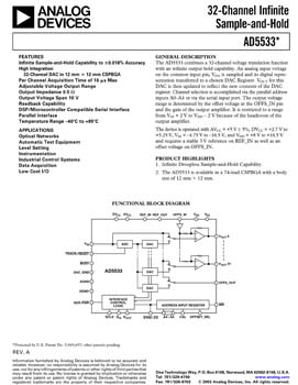 AD5533. 32-Channel Infinite Sample-and-Hold