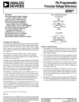 AD584. Pin Programmable Precision Voltage Reference