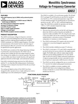 AD652. Monolithic Synchronous Voltage-to-Frequency Converter