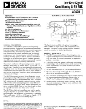 AD670. 8-Bit Signal Conditioning ADC.