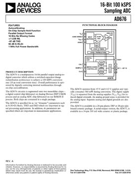AD676. 16-Bit Parallel 100 kSPS Sampling ADC