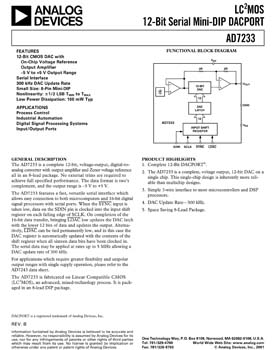 AD7233. CMOS, 12-Bit Serial DACPORT(r) in Mini-DIP
