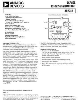 AD7243. CMOS, 12-Bit Serial DACPORT