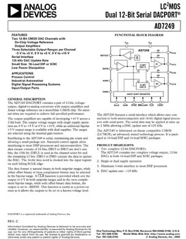 AD7249. LC2MOS Dual 12-Bit Serial DACPORT