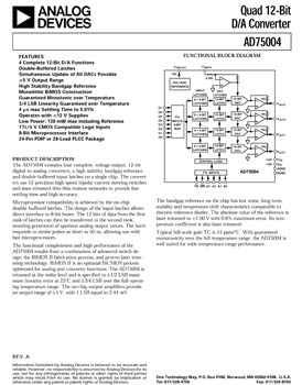 AD75004. Quad 12-Bit Digital-to-Analog Converter