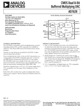 AD7628. CMOS Dual 8-Bit Buffered Multiplying DAC