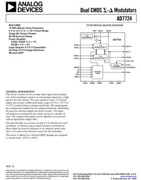 AD7724. Dual, 7th-Order, Sigma-Delta Modulator