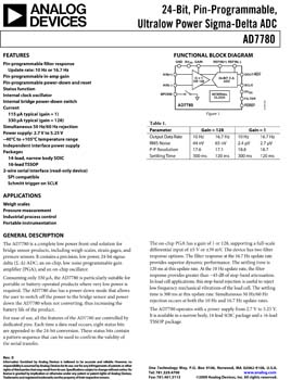 AD7780. 24-Bit Pin-Programmable Low Power ?-? ADC