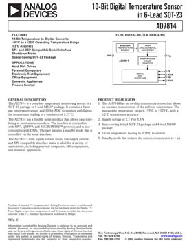 AD7814. Temperature Sensor: 10-Bit Digital in 6-Lead SOT-23