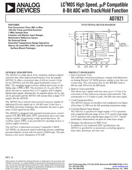 AD7821. High Speed, µP-Compatible, CMOS, 8-Bit Sampling ADC