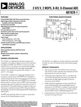 AD7829-1. 3 V/5 V, 2 MSPS, 8-Bit, 8-Channel ADC