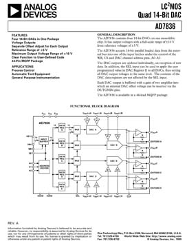 AD7836. Quad 14-Bit CMOS DAC on One Monolithic Chip