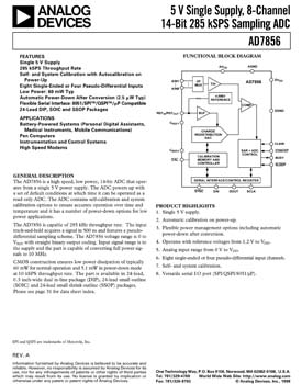 AD7856. 5 V Single-Supply, 8-Channel, 14-Bit, 285 kSPS, Serial Sampling ADC