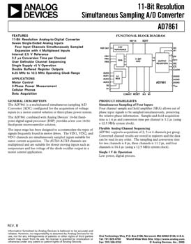 AD7861. 11-Bit Resolution Simultaneous Sampling ADC