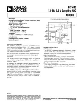 AD7883. LC2MOS 12-Bit, 3.3 V Sampling ADC