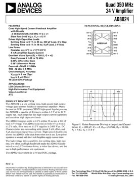 AD8024. Quad 350 MHz 24 V Amplifier 