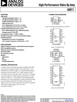 AD811. High Performance Video Op Amp