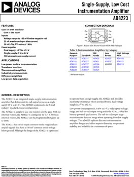 AD8223. Single-Supply, Low Cost Instrumentation Amplifier