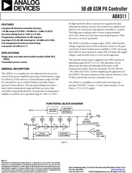 AD8311. 50 dB GSM PA Controller