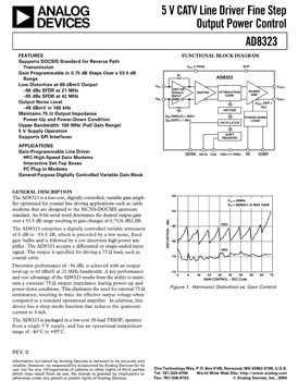 AD8323. 5 V CATV Line Driver Fine Step