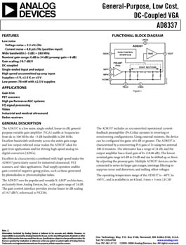 AD8337. General-Purpose, Low Cost, DC-Coupled VGA 