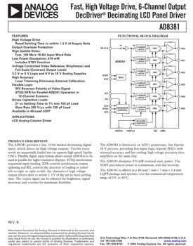 AD8381. Fast, 6-Channel Output DecDriver(tm) Decimating LCD Panel Driver