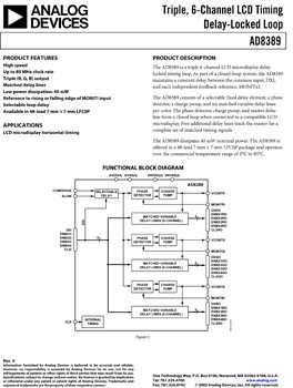 AD8389. Triple, 6-Channel LCD Timing Delay-Locked Loop