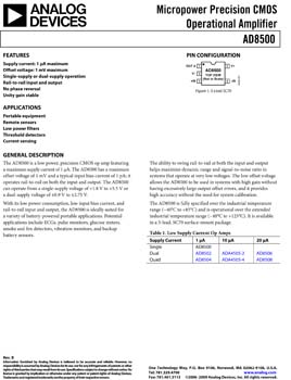 AD8500. Micropower Precision CMOS Operational Amplifier
