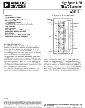 AD9012. High Speed 8-Bit TTL A/D Converter