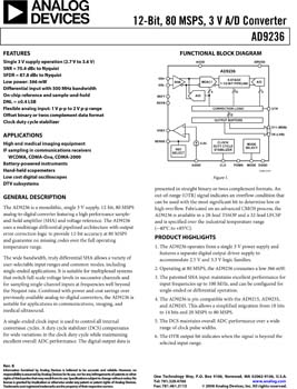 AD9236. 12-Bit, 80 MSPS, 3 V A/D Converter
