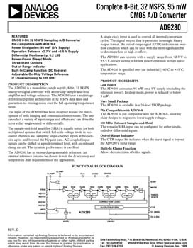 AD9280. 8-Bit, Complete, 32 MSPS A/D Converter