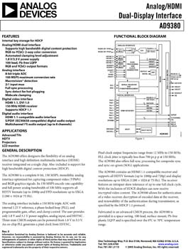 AD9380. Analog/HDMI Dual-Display Interface