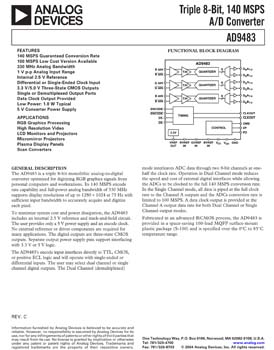 AD9483. Triple 8-Bit Monolithic A/D Converter
