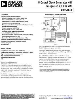 AD9518-0. 6-Output Clock Generator with Integrated 2.8 GHz VCO