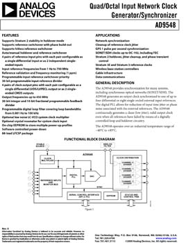 AD9548. Quad/Octal Input Network Clock Generator/Synchronizer