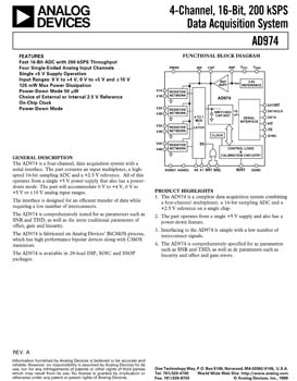 AD974. 4-Channel, 16-Bit, 200 kSPS Data Acquisition System